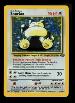 #4 Snorlax 11/64 Jungle 1999 Holo Rare WOTC Pokemon Card TCG - Image 1