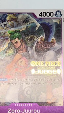 Zoro-Juurou OP05-067 Judge Pack Vol. 3 Stamped Foil Promotion Card MINT - Image 2