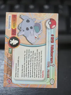 Pokemon Card Nidoran #29 TOPPS Series - NON-HOLO - NM Green Label - Image 2