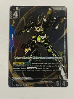 Gundam Card Game - Unicorn Gundam 02 Banshee (Destroy Mode) Foil - GD01-003 LR+ - Image 1