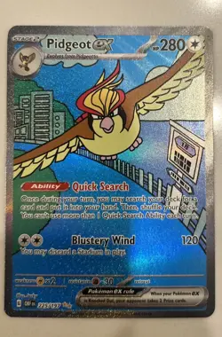 Pidgeot ex 225/197 SV03: Obsidian Flames Special Illustration Rare Pokemon Card - Image 1