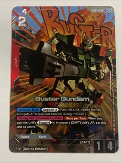 Buster Gundam LR+ Plus GD01-046 English Card TCG Alt Art Foil - Image 1