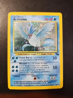 Pokemon TCG 1999 Fossil Articuno Holo Rare Card 2/62 - Image 1