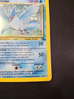 Pokemon TCG 1999 Fossil Articuno Holo Rare Card 2/62 - Image 2