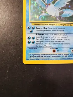 Pokemon TCG 1999 Fossil Articuno Holo Rare Card 2/62 - Image 5