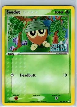 Pokemon TCG Seedot Reverse Holo Stamped Card 60/100 Crystal Guardians LP - Image 1