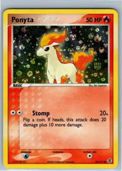 Ponyta 76/112 FireRed & LeafGreen Reverse Holo Pokemon Card - Image 1