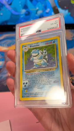 New Cert! PSA 6 Blastoise 002/102 Base Set Holo Pokemon Card - Image 2