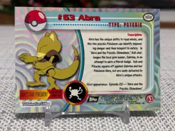 1999 Topps Pokemon #63 Abra (TV Animation Series 1) 2nd Print Black Logo NM - Image 2