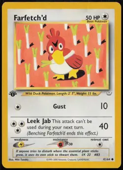 Farfetch'd 43/64 LP Neo Revelation Common 1st Edition Pokemon - Image 1