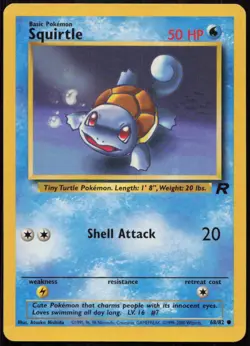 Squirtle 68/82 LP Team Rocket Common Unlimited Pokemon - Image 1