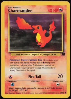 Charmander 50/82 LP Team Rocket Common Unlimited Pokemon - Image 1