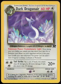 Dark Dragonair 33/82 LP Team Rocket Uncommon Unlimited Pokemon - Image 1