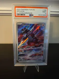 2023 POKEMON GROUDON-PARADOX RIFT ILLUSTRATION RARE #199 PSA 9 - Image 1