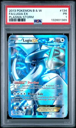 PSA 1 2013 Pokemon Black White Plasma Storm Full Art Lugia EX Holo Foil 134/135 - Image 1