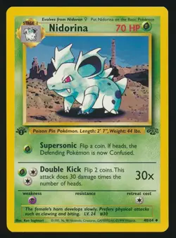 NIDORINA 40/64 Pokemon JUNGLE SET ENGLISH 1st EDITION UNCOMMON - Image 1