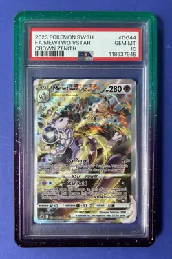 2023 Pokemon SWSH FA/ MewTwo VStar Crown Zenith #GG44 PSA 10 GEM MT - Image 1