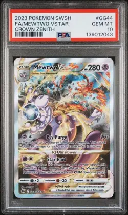 PSA 10 MEWTWO VSTAR GG44 CROWN ZENITH SWORD & SHIELD POKEMON GEM MINT - Image 1