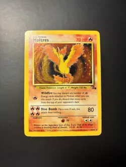 Moltres 12/62 Fossil Holo Rare 1999 Vintage Pokemon TCG WotC MP - Image 1