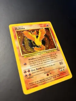 Moltres 12/62 Fossil Holo Rare 1999 Vintage Pokemon TCG WotC MP - Image 3