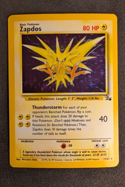Zapdos - Fossil Holo Rare 15/62 - Pokemon TCG (Vintage WOTC) - LP/NM - Image 4