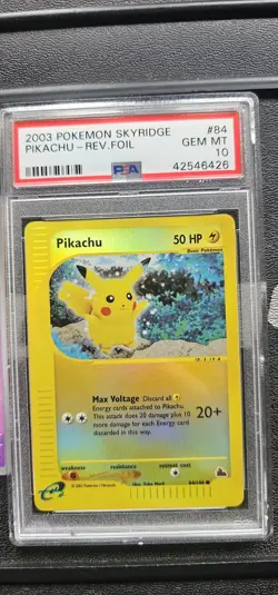 2003 POKEMON SKYRIDGE #84 PIKACHU-REVERSE FOIL PSA 10 - Image 1