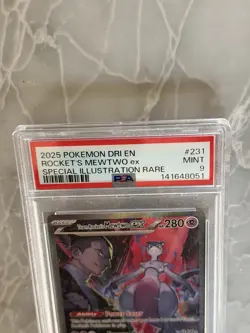 2025 POKEMON DRI EN-DESTINED RIVALS #231 TEAM ROCKET'S MEWTWO EX PSA 9 - Image 5