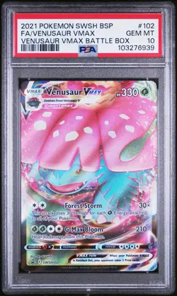 Pokemon Venusaur VMAX SWSH102 Black Star Promo Card PSA 10 Gem Mint 2021 - Image 1