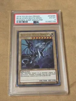 2014 YU-GI-OH! PROMO SHONEN JUMP MAGAZINE #EN068 BLUE-EYES WHITE DRAGON PSA 4 - Image 1