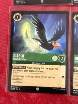 x4 Disney Lorcana: Ursula's Return - Diablo - Maleficent's Spy - 71/204 - x4 - Image 4