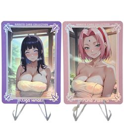 4×Naruto Sakura Haruno Hinata Hyuga Tsunade Doujin Card Custom DIY Color Glitter - Image 2