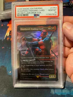 MTG Secret Lair Drop Deadpool Trading Card Borderless Foil PSA 10 - Image 1
