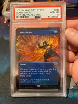 MTG Double Masters 2022 Mana Drain Borderless Foil PSA 10 - Image 1