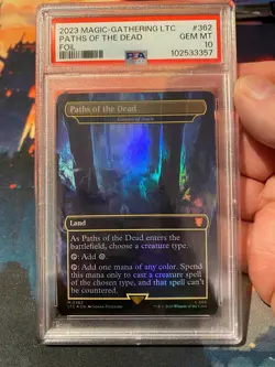 MTG Lord of the Rings Paths of the Dead Borderless Foil PSA 10 - Image 1