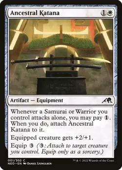 MTG Magic NEO Kamigawa Neon Dynasty - 1x EN NM 001 C Ancestral Katana - Image 1