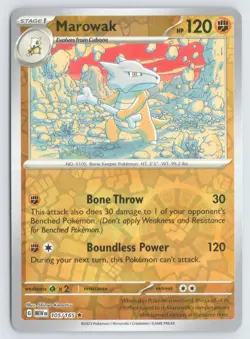 Marowak 105/165 Pokemon 151 Reverse Holo Rare Near Mint - Image 1