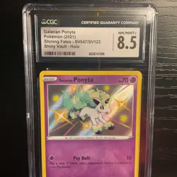2021 Pokemon Sword & Shield Shining Fates Galarian Ponyta Shiny CGC 8.5 NM/Mint - Image 3