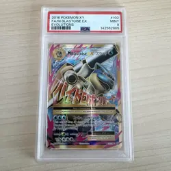 2016 Pokemon M Blastoise EX Evolutions Full Art Holo Ultra Rare PSA 9 Mint - Image 1