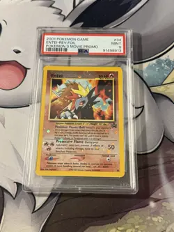 2001 POKEMON GAME MOVIE #34 ENTEI-REV.FOIL POKEMON 3 MOVIE PROMO PSA 9 SWIRL x2 - Image 1