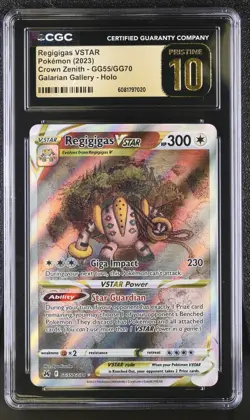 CGC 10 Pristine Pokemon Regigigas VSTAR GG55/GG70 2023 Crown Zenith Galarian - Image 1