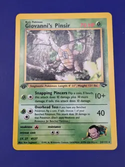 Pokemon 1st Edition Giovanni's Pinsir Gym Challenge 1999-2000 WOTC Near Mint - Image 1