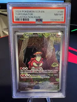 2024 Pokemon Turtonator Illustration Rare Stellar Crown 146 PSA 8 - Image 1