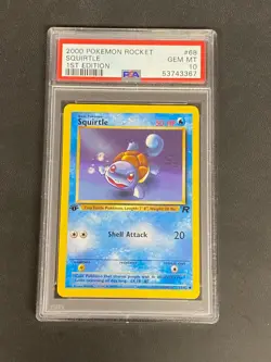Pokemon 1st edition Squirtle 68/82 Team Rocket Regular PSA 10 - Image 1