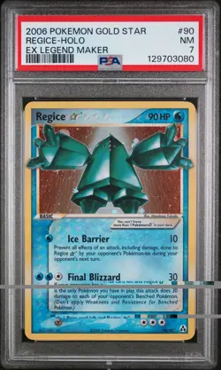PSA 7 NM - Regice GOLD STAR 90/92 Holo - 2006 EX Legend Maker #90 - Pokemon TCG - Image 1