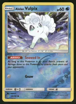 Alolan Vulpix 39/236 Common Cosmic Eclipse Pokemon Reverse Holo Lightly Played - Image 1