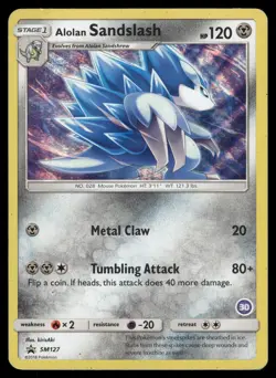 Alolan Sandslash - SM127 Promo Sun & Moon Promo Pokemon Holo Heavily Played - Image 1