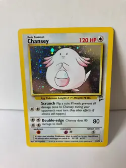 Chansey 3/130 Base Set 2 Holo Rare Pokemon Card WOTC 2000 LP - Image 1
