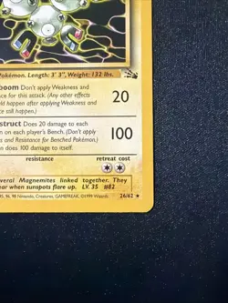 1st Edition Magneton 26/62 Fossil Set Rare Vintage 1999 Pokemon Card - Image 4