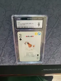 Pokemon: Pidgey 2 Spades Pokemon Playing Poker Card 1996 Green Deck CGC 9 - E111 - Image 4