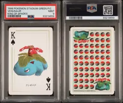 1998 Pokemon Stadium Green Venusaur King of Spades Playing Card PSA 9 MINT - Image 3